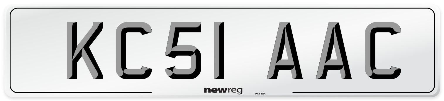 KC51 AAC Number Plate from New Reg